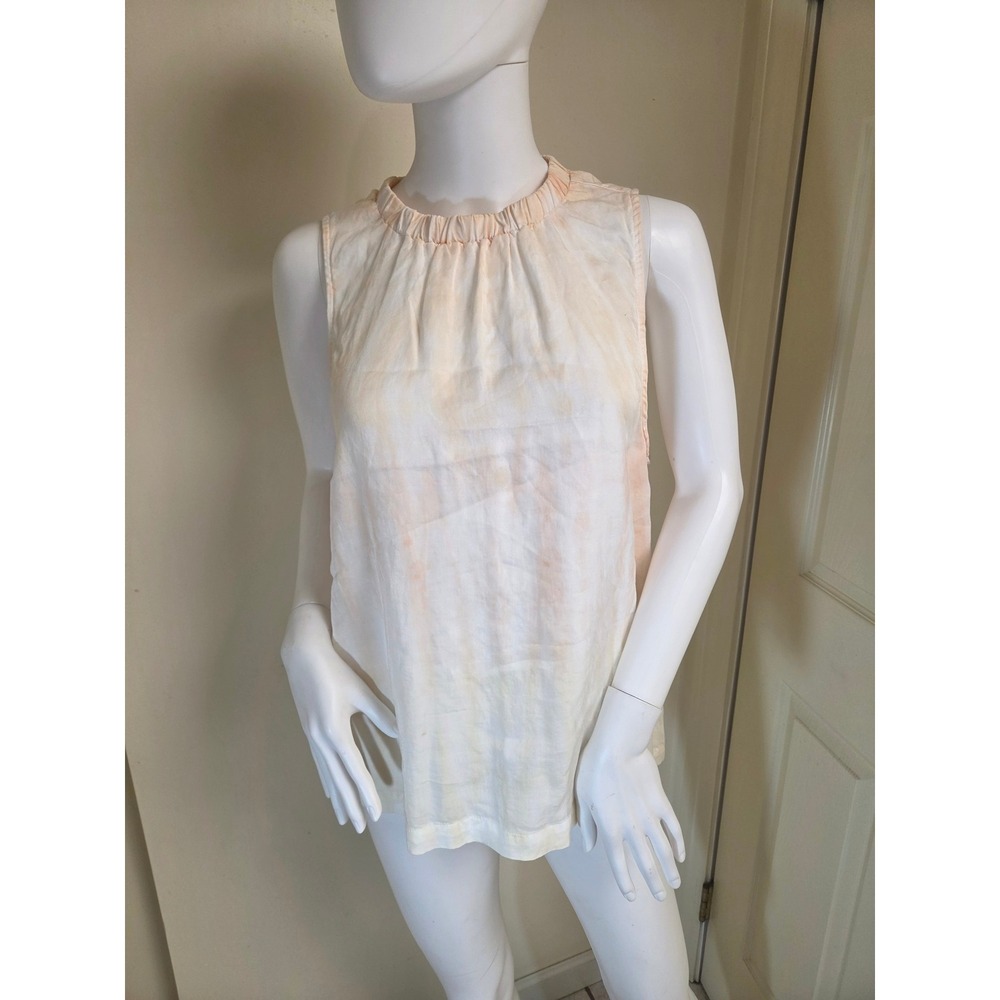 Cloth & Stone Anthropologie Peach Tie Dye Tencel Sleeveless Blouse Top Large
